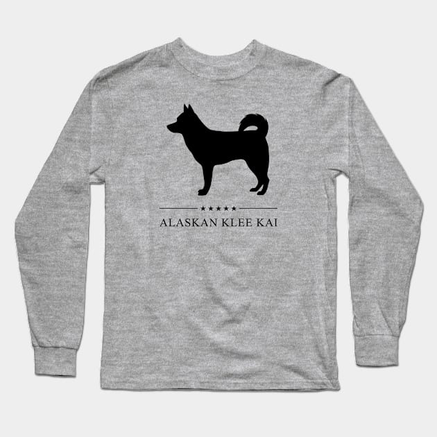 Alaskan Klee Kai Black Silhouette Long Sleeve T-Shirt by millersye